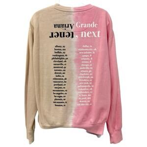 Ariana Grande Sweetener Pink Tan World Tour Thank U Next Crew Sweatshirt size S